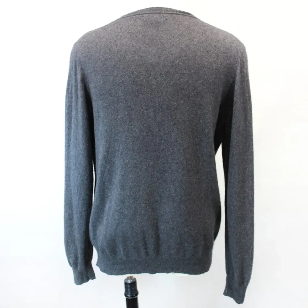 Apt.9 Men's 2-ply 100% Cashmere Gray V-Neck Sweater XXL